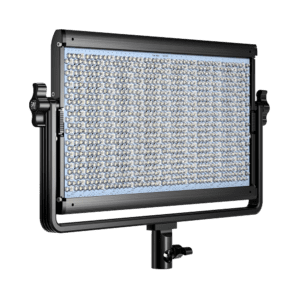 Close-up of the GVM-1500D, a 75W high-power RGB and bi-color video light panel for professional studio lighting.