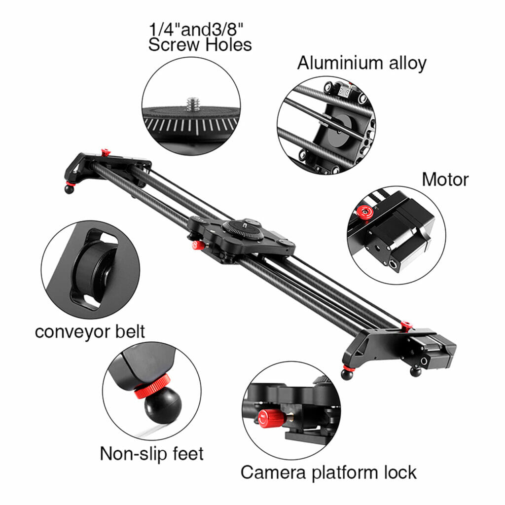 GVM GP-80QD Video Carbon Fiber Motorized Camera Slider 32