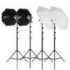 GVM P80S Monolight 4-Light Kit with Umbrellas, Softboxes, and Backdrops - Image 9