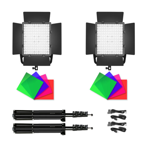 GVM-LT100S 100W High Power Bi-Color Lens Light beads Video Lighting Kit 2-Light-Kit - Image 7