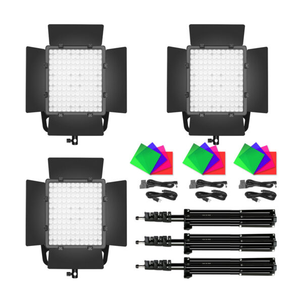 GVM-LT50W Panel light High Power Bi-Color Lens Light beads Video Lighting Kit 3-Light-Kit - Image 9