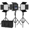 GVM-896S 50W High Beam High Brightness Bi-Color LED VIdeo Soft Light 3-Light-Kit