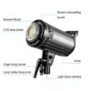 GVM-G100W 90W High Power LED Spotlight Bi-Color Studio Light 3 kits - Image 9
