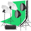 GVM P80S Monolight 4-Light Kit with Umbrellas, Softboxes, and Backdrops