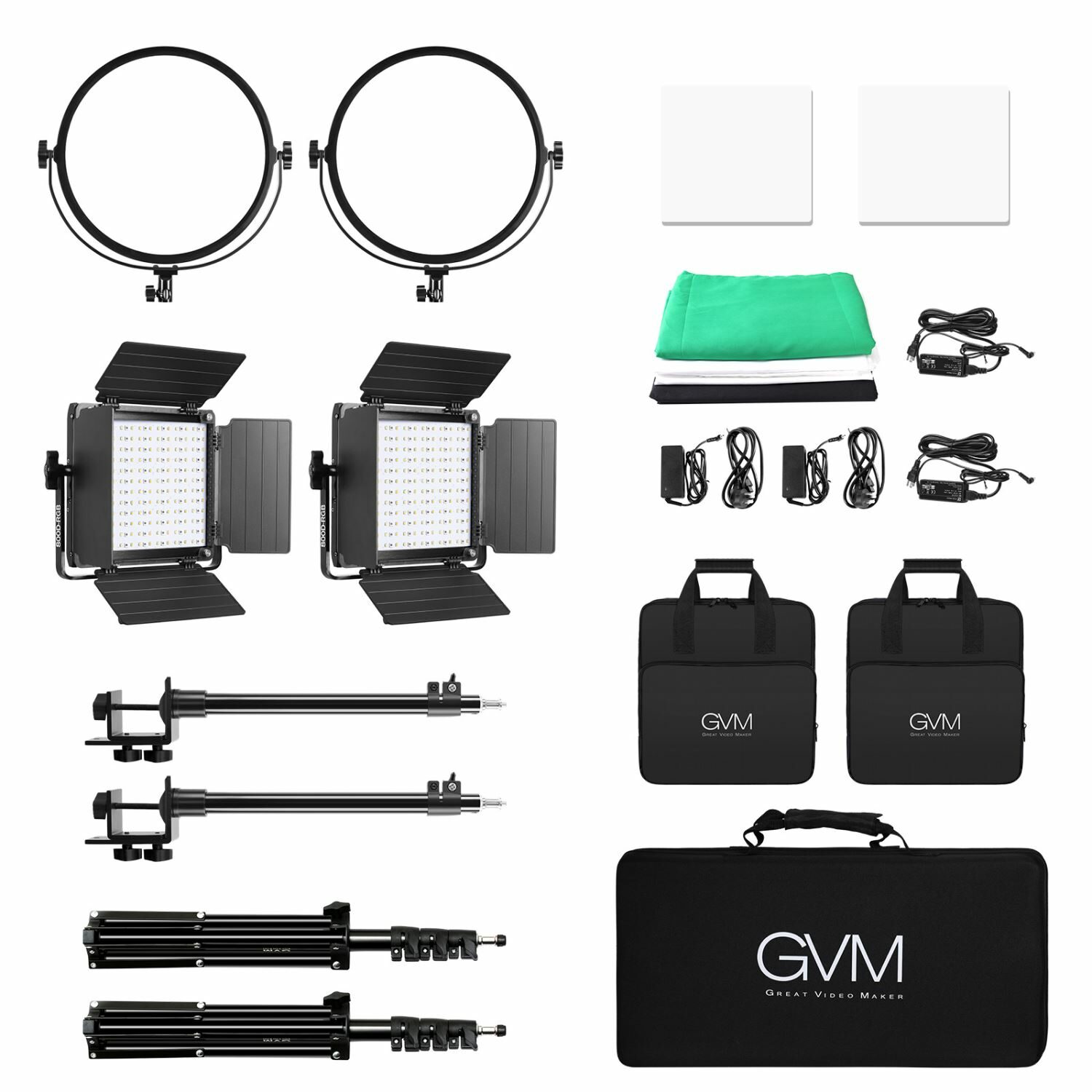 GVM Professional RGB & BiColor Lighting Kit 800D RGB Light+Y60D256