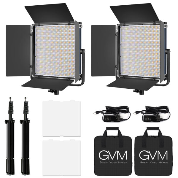 GVM LED-1200 65W Powerful Bi-color Video Panel Light Kit 2Pcs - Image 11