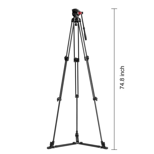 GVM 7017D Aluminum Video Tripod with Fluid Head System - Image 7