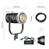 GVM 200W LED Video Light High Power LED Spotlight Bi-Color LED Daylight - Image 10