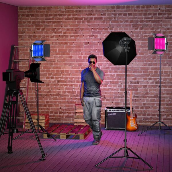 GVM Professional RGB Soft Lighting Kit Master-Slave Mode 800D RGB Light+80W Spotlight