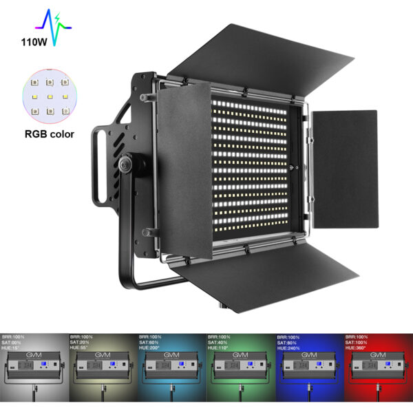 GVM 110W RGB Powerful Bi-color and RGB Video Panel Light - Image 7