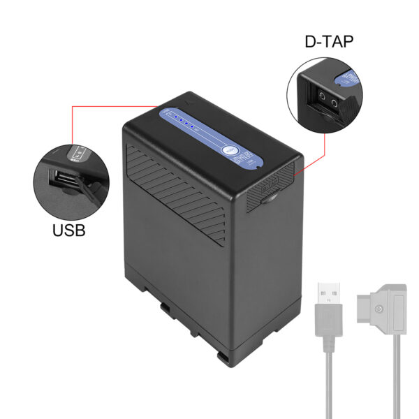 GVM Dual Charger with BP-U65 5600mAh Battery for Sony PMW/PXW Series Cameras - Image 3