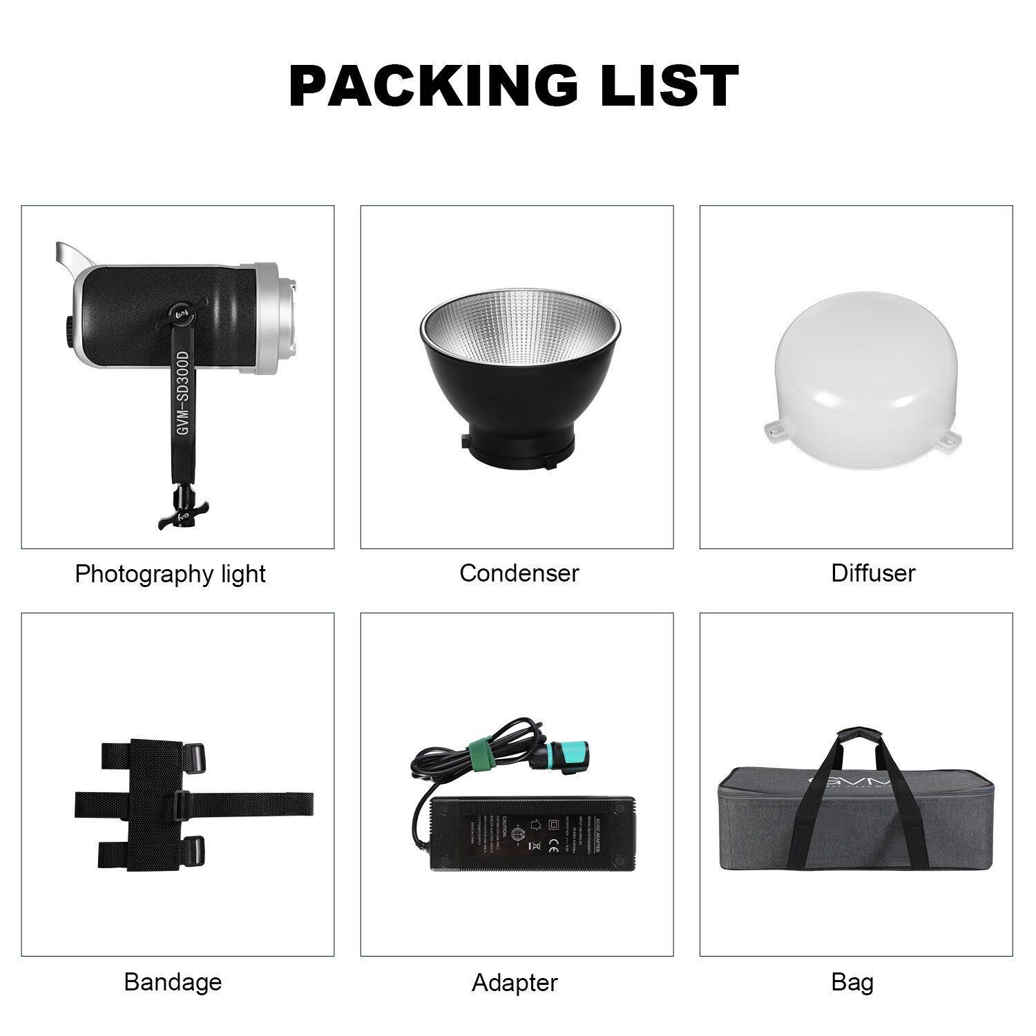 GVMSD300D 300W LED Video Light High Power LED Spotlight BiColor LED