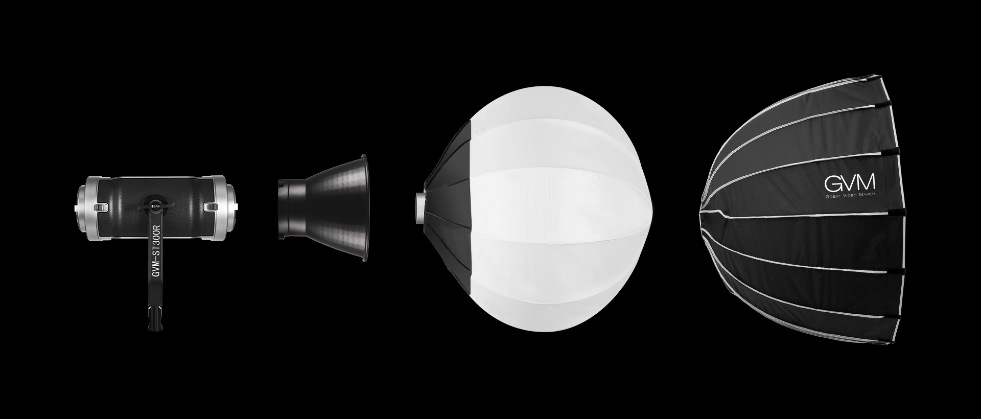 GVM-ST300R 300W Led Video Light RGB+Bi-Color Double Sided Daylight Balanced COB Light 26 各种光配件