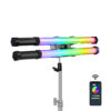 GVM 2-Pack RGB LED Light Stick Kit,20W Dimmable 3200K~5600K Bi-Color Handheld Light with Tripod Stand /360° Full Color/CRI 97+/8 Scenes/Bag for Camera Video Studio YouTube Product Photography Shooting