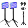 GVM RGB20W On-Camera RGB & Bi-color LED Video Light 2-Light Kit Set with Bluetooth App Control & Power Supplies
