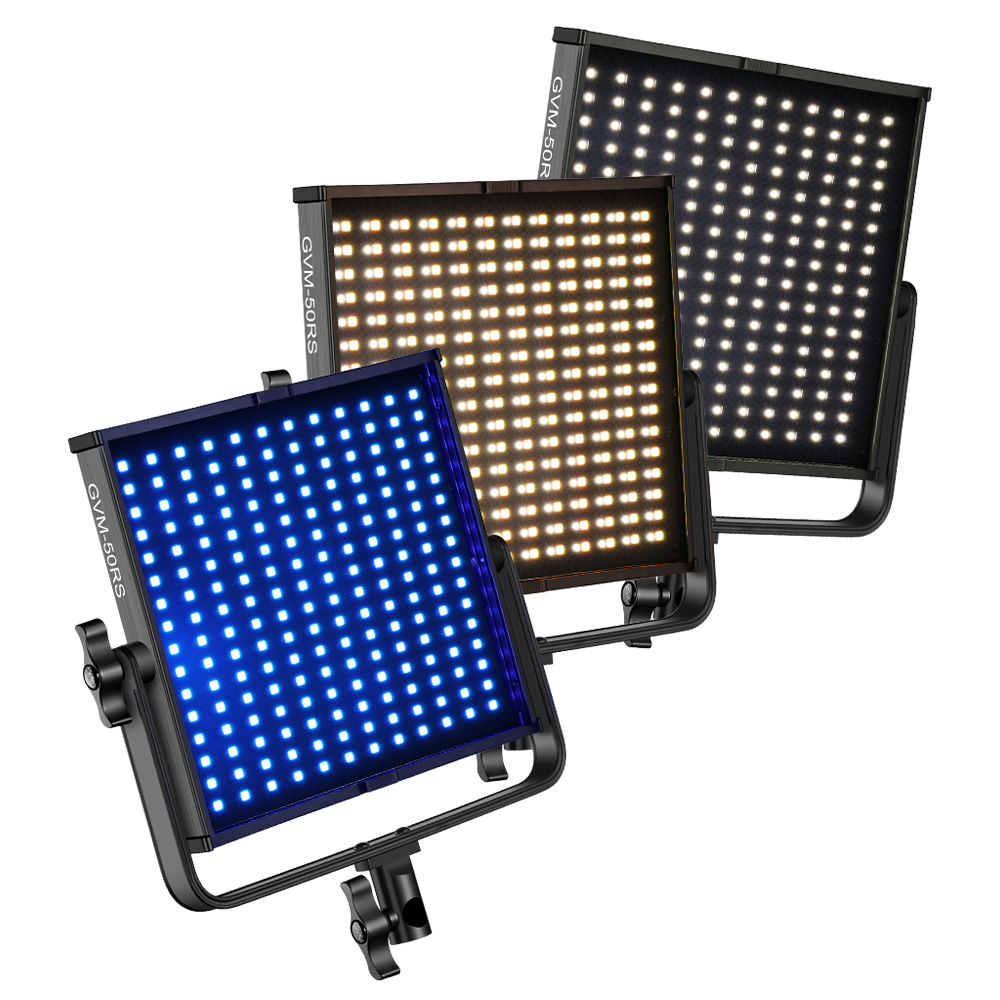 GVM-50W2 50W High Floodlight Bi-Color and High Power RGB Video Lighting Kit 3-Light-Kit - GVM Official Site