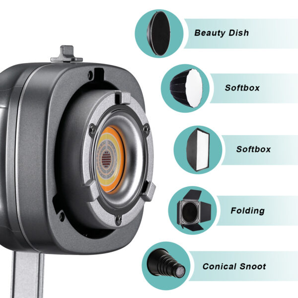 GVM PR150R 150W High Power LED Monolight Bi-Color & RGB Studio Lighting Kit with Softbox - Image 7
