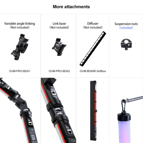 GVM BD45R RGB & Bi-color Colorful stick Tube Light - Image 15