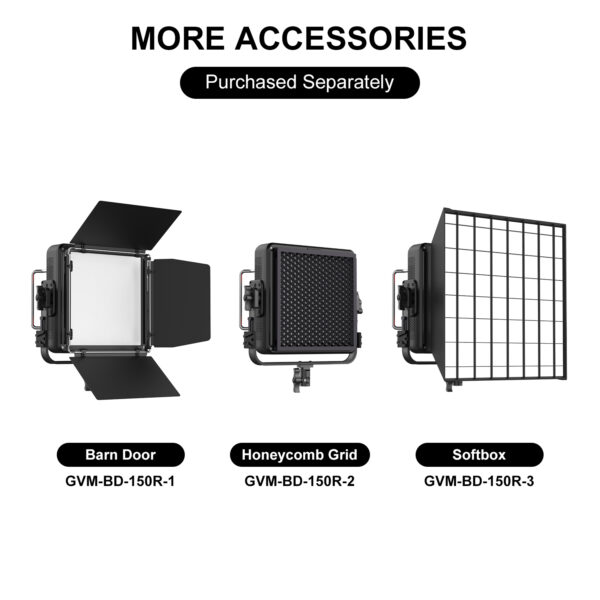 GVM YU150R PRO Led Video Lights Panel Rgb And Bi-Color Studio Light - Image 19