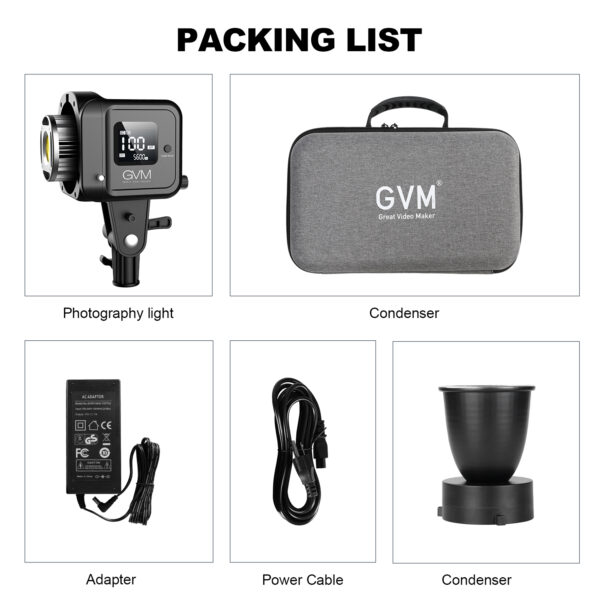 GVM SD80D 80w Bi-Color Spotlight Daylight Can use Battery - Image 8