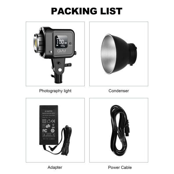 GVM SD80D 80w Bi-Color Spotlight Daylight 3 kits - Image 7