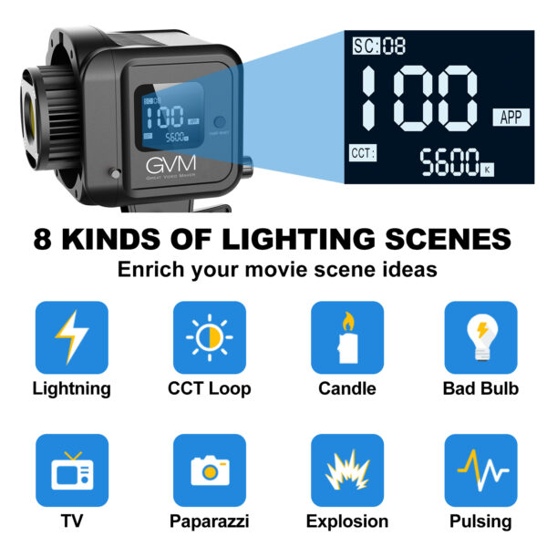 GVM SD80D 80w Bi-Color Spotlight Daylight 3 kits - Image 10