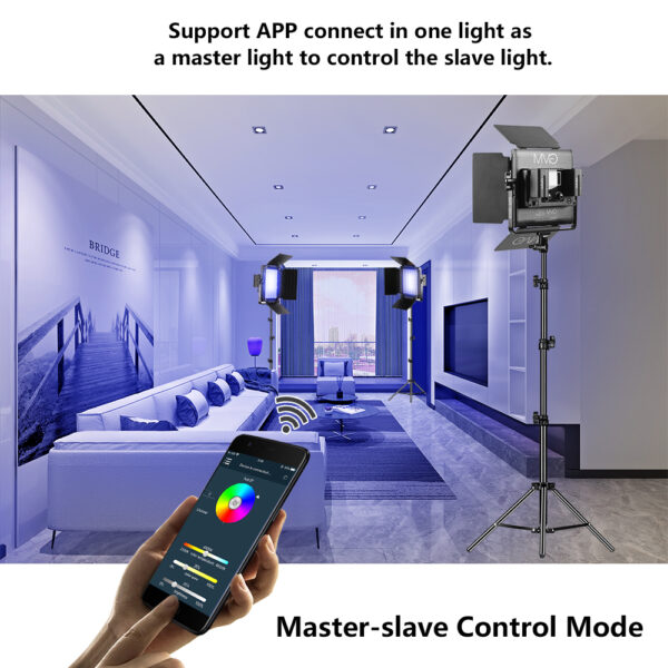 GVM 800D-Ⅰ40W Bi-color and RGB WIFI connection Panel Light Set of 3 lights - Image 2