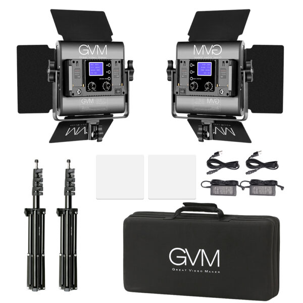 GVM 800D-Ⅰ40W Bi-color and RGB  WIFI connection Panel Light  Set of 2 lights - Image 4