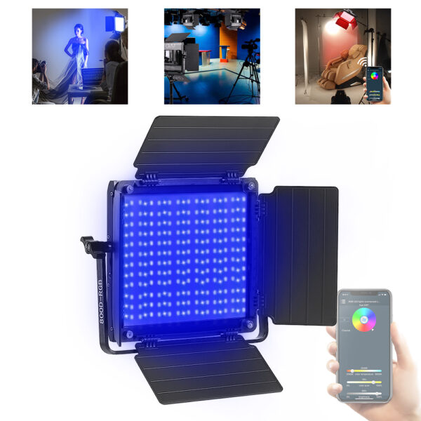 GVM 800D-Ⅰ40W Bi-color and RGB  WIFI connection Panel Light  Set of 2 lights - Image 3
