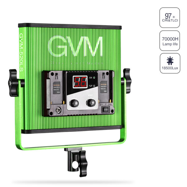 GVM-520LS-G 30W High Beam High Brightness Bi-Color LED VIdeo Soft Light Green (No Four-Way Barndoor）