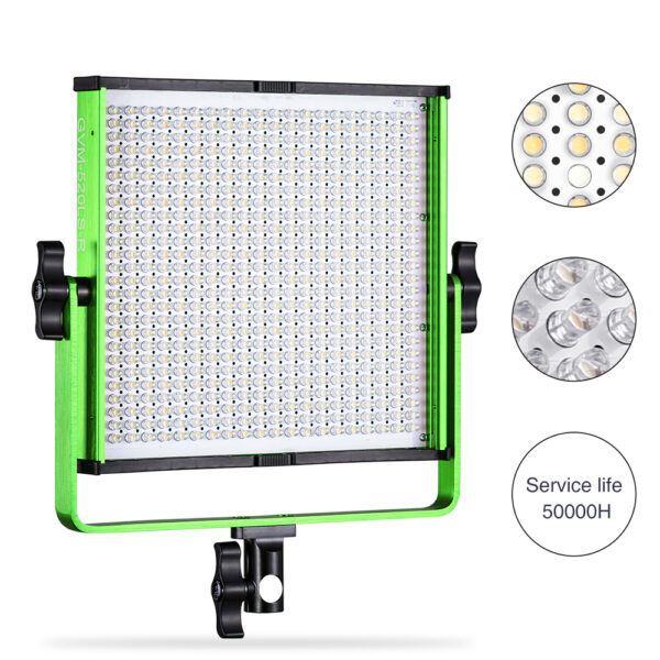 GVM-520LS-G 30W High Beam High Brightness Bi-Color LED VIdeo Soft Light Green (No Four-Way Barndoor） - Image 3