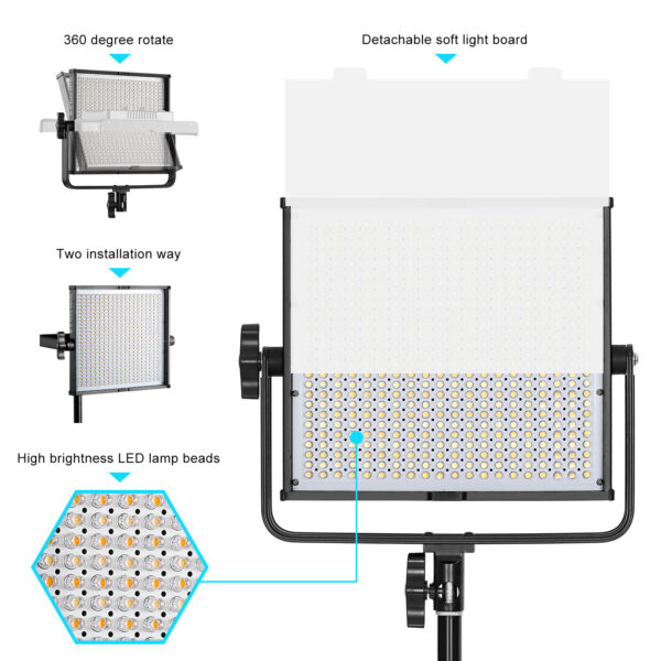 GVM-520LS-B High Beam High Brightness Bi-Color LED VIdeo Soft Light （No Four-Way Barndoor） - Image 5