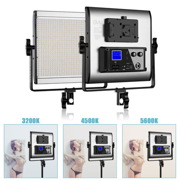 GVM-F50S Square Simple Light with 1000 Beads 50W Dual Color Temperature LCD Set of 2 lights - Image 5