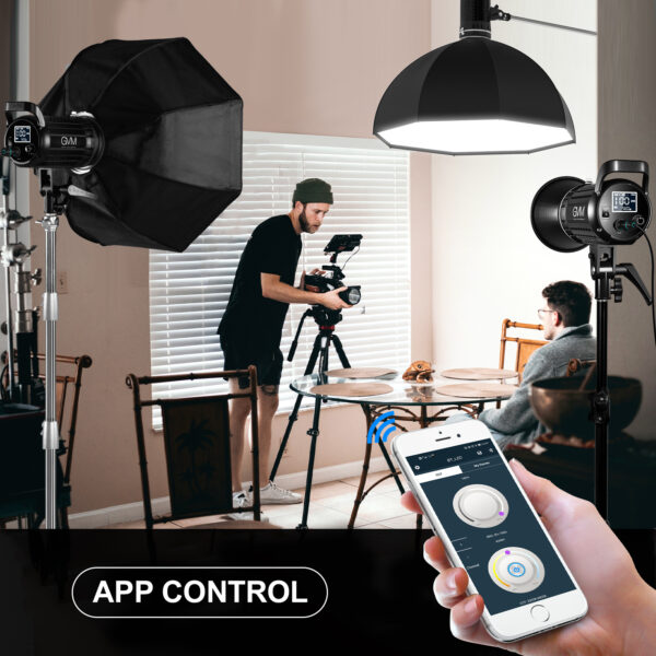 GVM G200D Dual Color Temperature 200W Spotlight + Light Stand + Softbox - Image 2