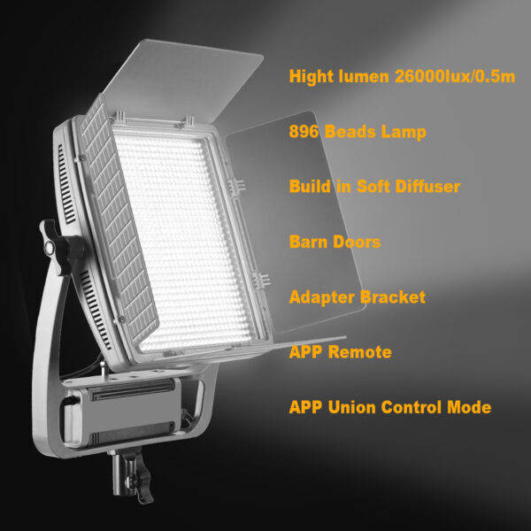 GVM S900D 50W LED Studio Video Light Bi-Color Soft Light Panel 2L - Image 8