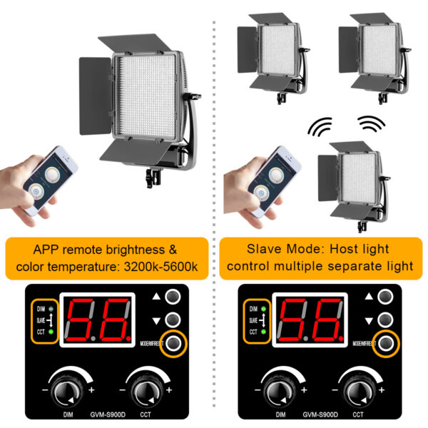 GVM S900D 50W LED Studio Video Light Bi-Color Soft Light Panel 2L - Image 5