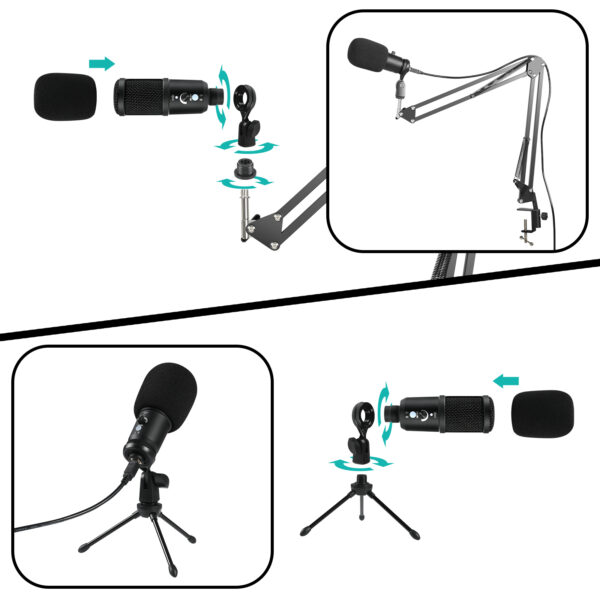 KKX-BM66 USB Condenser Microphone for Podcasting & Broadcasting - Image 6