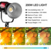 GVM PRO-SD200B 200W Bi-Color Monolight(V-mount && Mesh Bluetooth) - Image 14