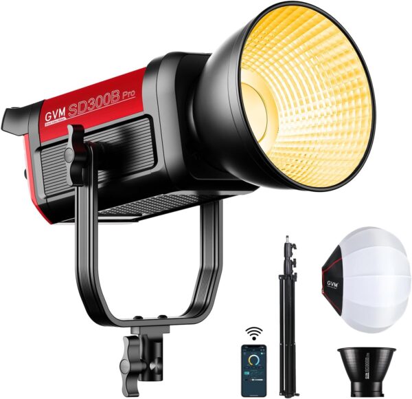 GVM PRO-SD300B 300W Bi-Color Monolight With Lantern Softbox(V-mount & Mesh Bluetooth) - Image 3
