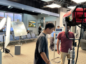 Real-time view of studio lighting equipment