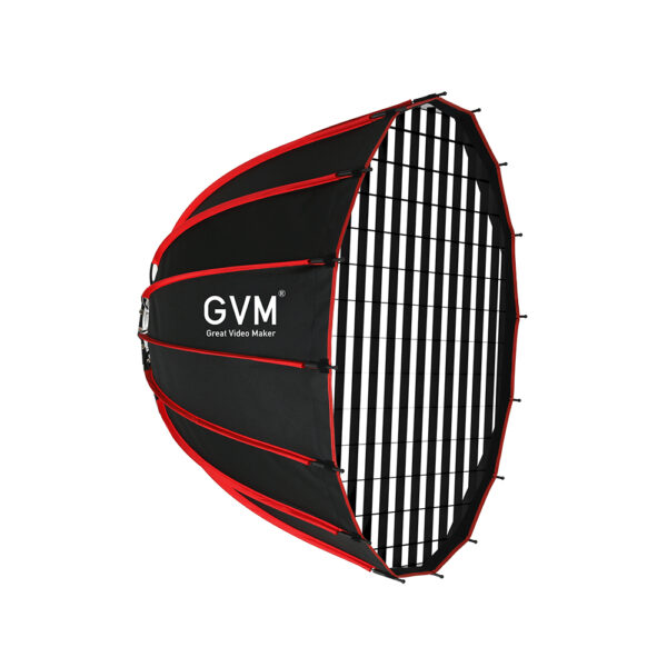 GVM-YG90SP (35.43 inch) parabolic softbox with grid for photography and video lighting, producing focused light.