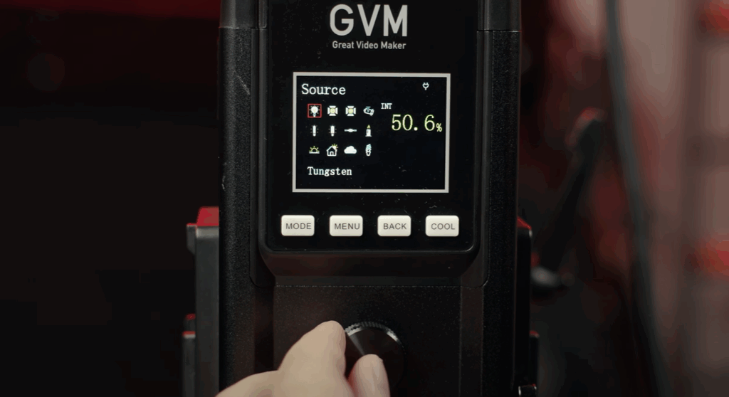 Movie Studio Lights & Film Lights: Color Science for Ideal Cinematic Tones 8 GVM 650C smart controller, illustrating the future trend of intelligent and convenient color control in film lights.