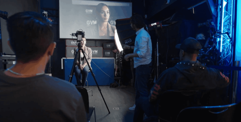 LED vs. Tungsten vs. HMI: Choosing the Right Film Light for Your Project 6 Behind-the-scenes shot of a film crew working with multiple film lights on a professional set.