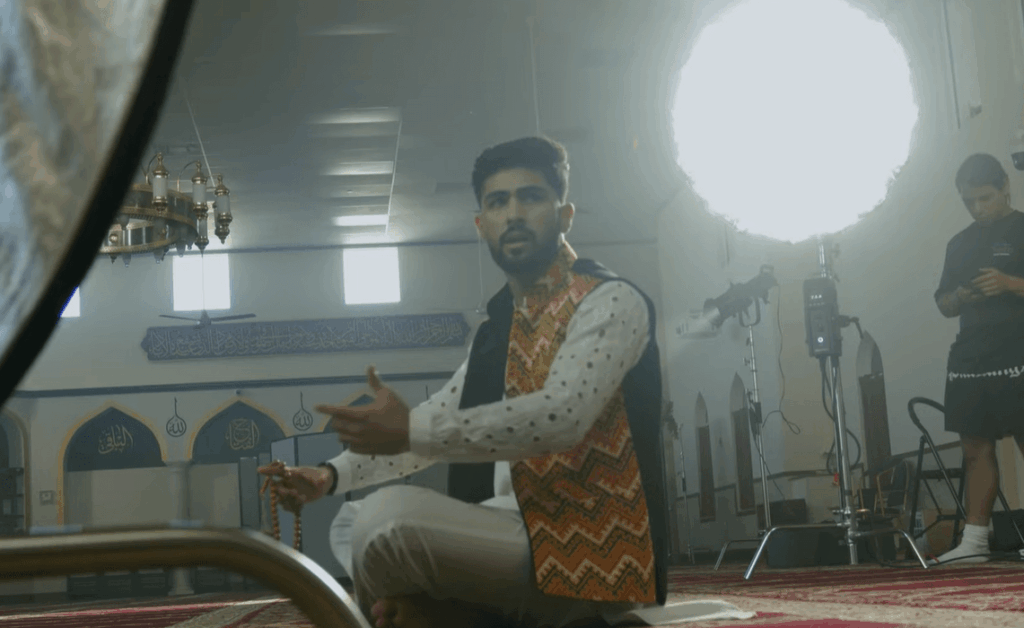 LED vs. Tungsten vs. HMI: Choosing the Right Film Light for Your Project 3 A dramatic cinematic scene where a powerful film light creates a strong backlight on a subject.