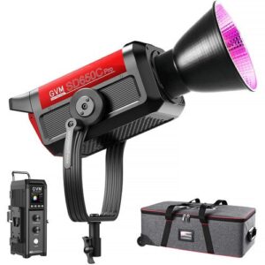 Complete GVM video light kit with softbox, engineered for flawless virtual studio and green screen productions.