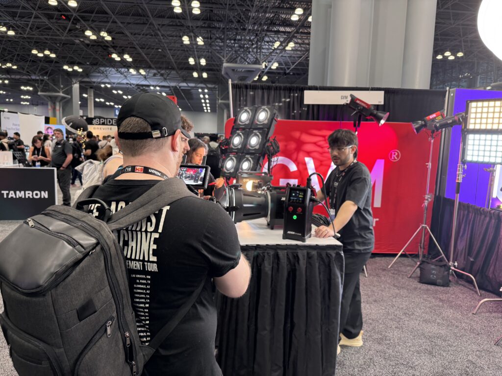 GVM showcasing a variety of innovative photography lighting products at the NAB Show.