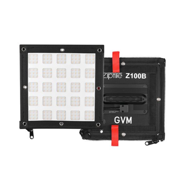 GVM Z100B Zipfile series 100W bi-color LED panel light, a versatile LED video light with CRI/TLCI 97+. Ideal for studio lighting and continuous lighting for content creators.