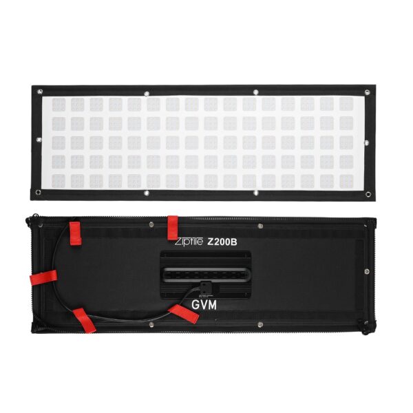 GVM Z200B Zipfile series 200W bi-color LED panel light, a powerful professional film lighting solution with CRI/TLCI 97+. Designed for high-brightness studio lights and demanding video shooting.