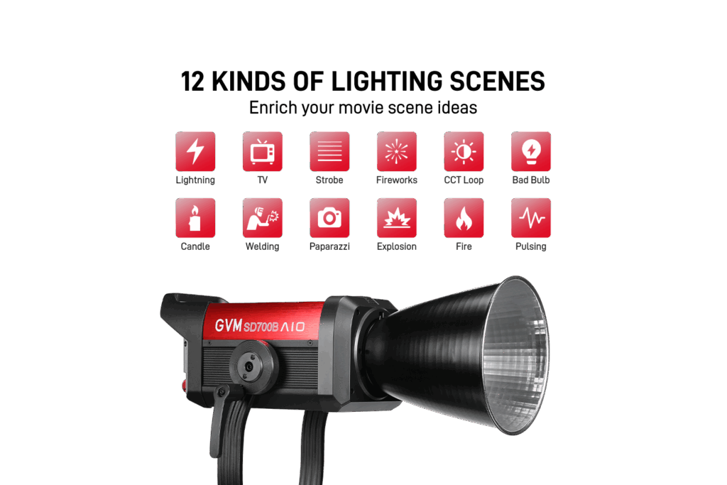 GVM SD700B AIO 700W Bi-Color Integrated Spotlight 7 700B