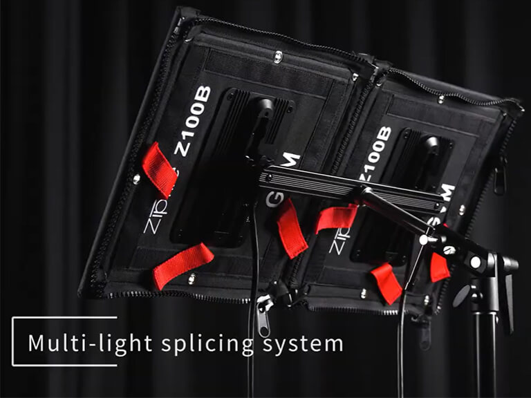 From Compact to Custom: Exploring the GVM Z100B 100W Portable Light 4 Two GVM Z100B 100W portable lights spliced together for expanded lighting power